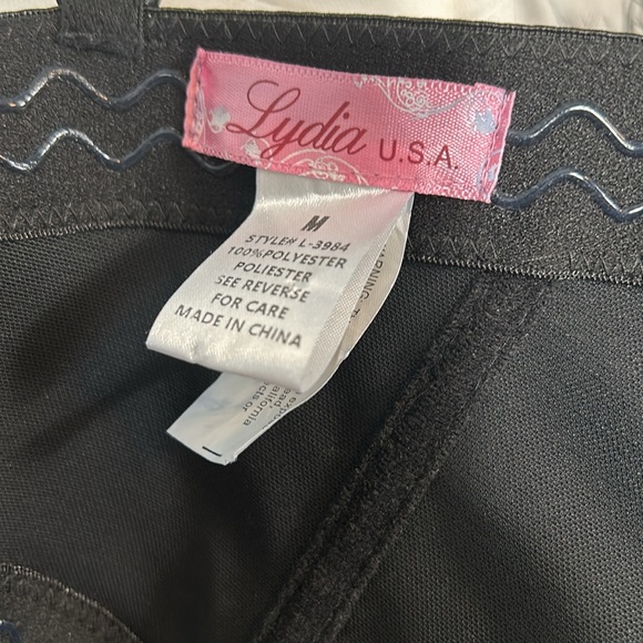 Black faux feather decorated crop top corset bra size M - Picture 8 of 12